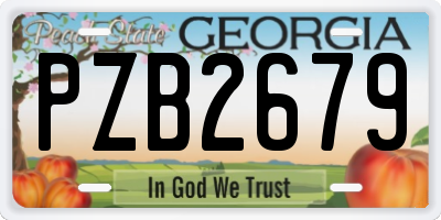 GA license plate PZB2679
