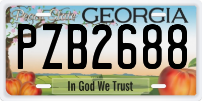 GA license plate PZB2688