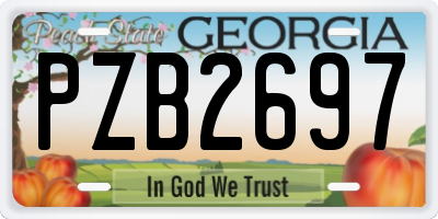 GA license plate PZB2697