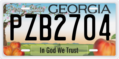 GA license plate PZB2704
