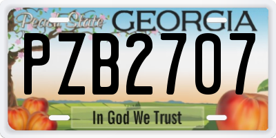 GA license plate PZB2707