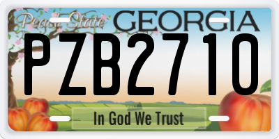 GA license plate PZB2710