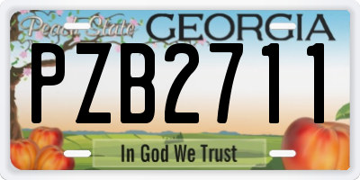 GA license plate PZB2711