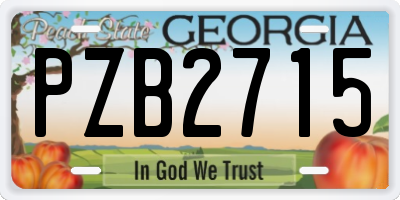 GA license plate PZB2715