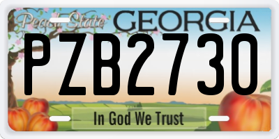 GA license plate PZB2730