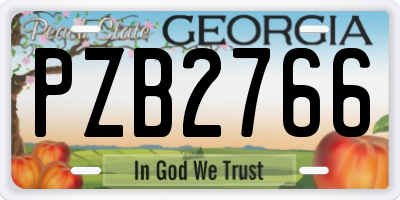 GA license plate PZB2766
