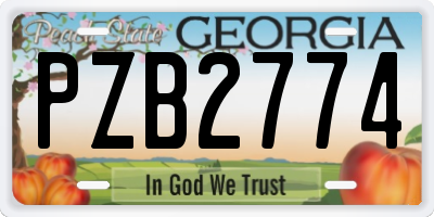 GA license plate PZB2774