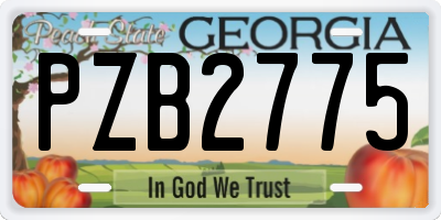 GA license plate PZB2775