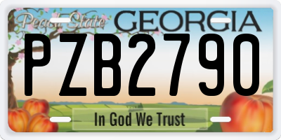 GA license plate PZB2790