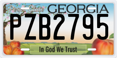 GA license plate PZB2795