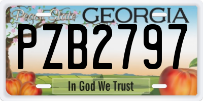 GA license plate PZB2797