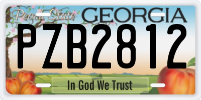 GA license plate PZB2812