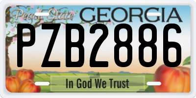 GA license plate PZB2886