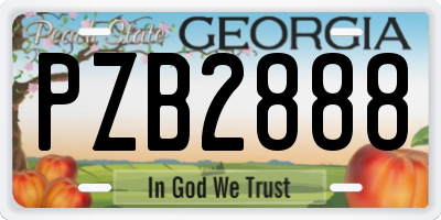 GA license plate PZB2888