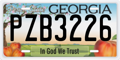 GA license plate PZB3226
