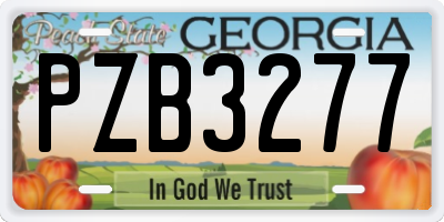 GA license plate PZB3277