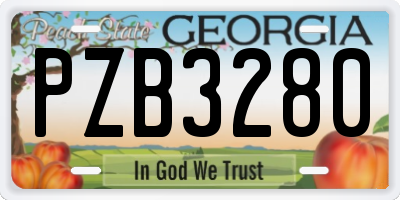 GA license plate PZB3280