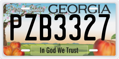 GA license plate PZB3327