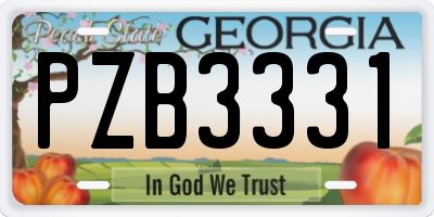 GA license plate PZB3331
