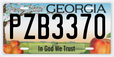 GA license plate PZB3370