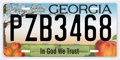 GA license plate PZB3468
