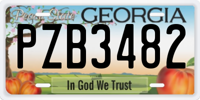 GA license plate PZB3482