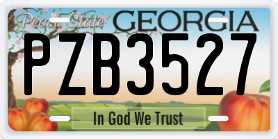 GA license plate PZB3527