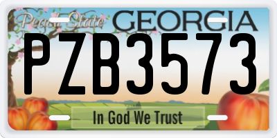 GA license plate PZB3573