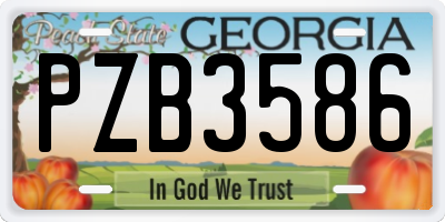 GA license plate PZB3586