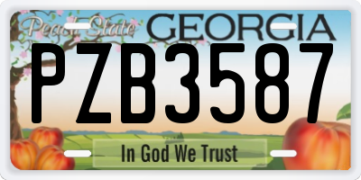 GA license plate PZB3587