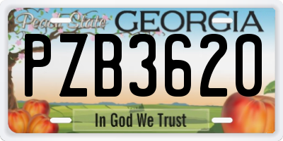 GA license plate PZB3620