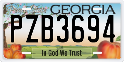 GA license plate PZB3694