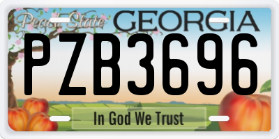 GA license plate PZB3696