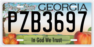 GA license plate PZB3697