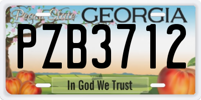 GA license plate PZB3712