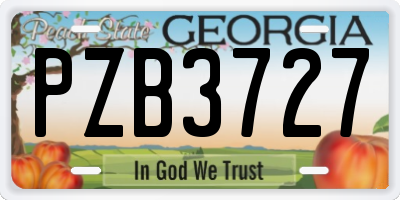 GA license plate PZB3727