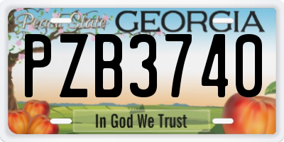 GA license plate PZB3740