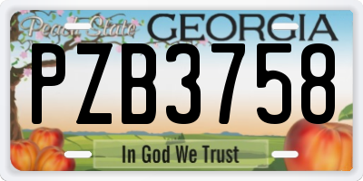 GA license plate PZB3758