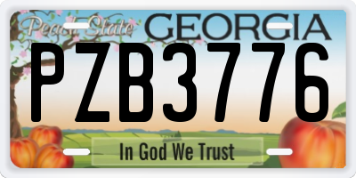 GA license plate PZB3776
