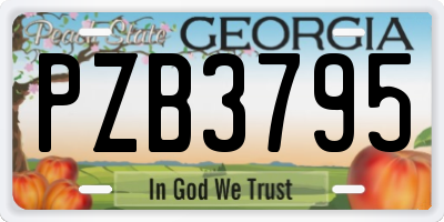 GA license plate PZB3795