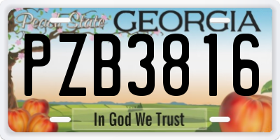 GA license plate PZB3816