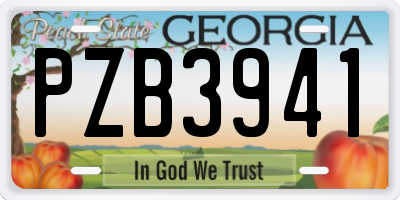 GA license plate PZB3941