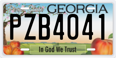 GA license plate PZB4041