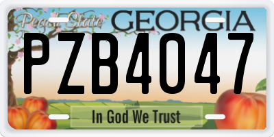 GA license plate PZB4047