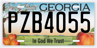 GA license plate PZB4055