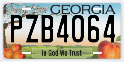 GA license plate PZB4064