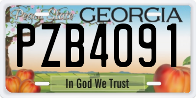 GA license plate PZB4091