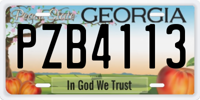 GA license plate PZB4113