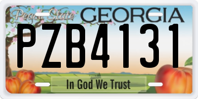 GA license plate PZB4131