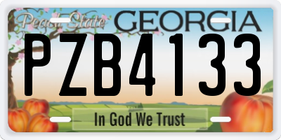 GA license plate PZB4133